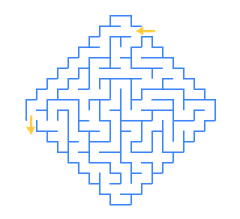 labyrinthe généré par labyrinthbot, silhouette en losange